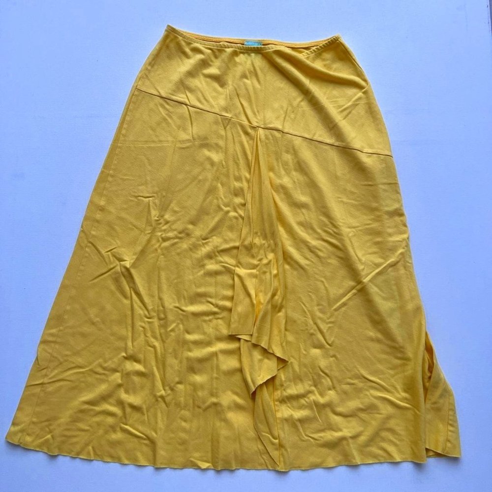 Nyla front draped yellow  skirt